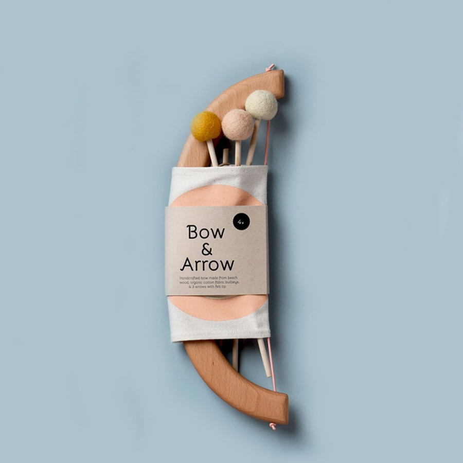 Play & Learn Tangerine Studio Wooden Toys | Bow & Arrow Set | Peach