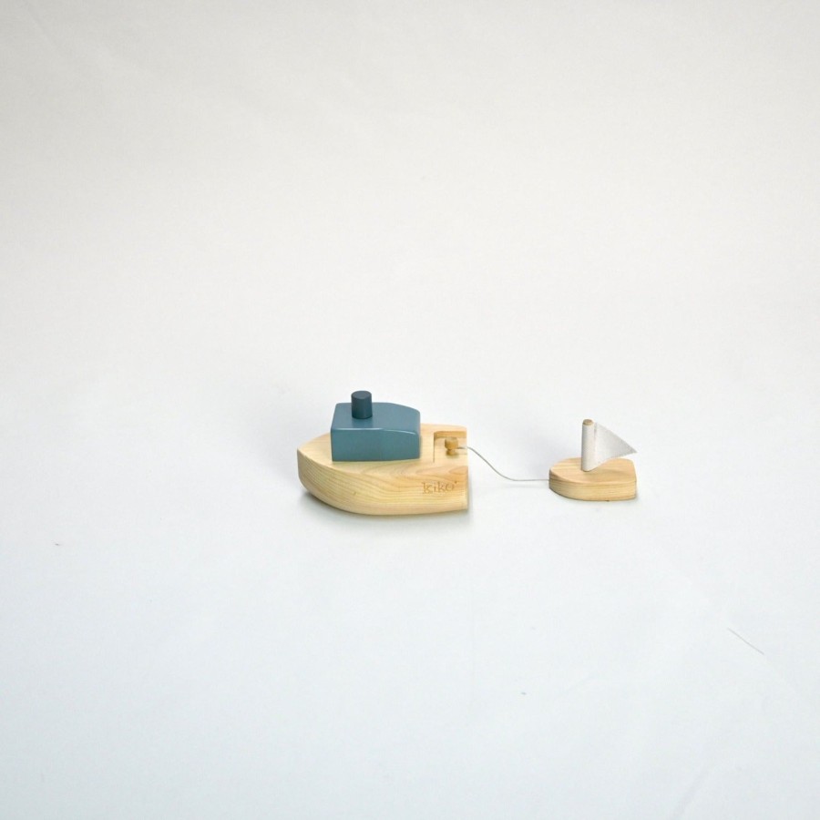 Play & Learn kiko & gg Wooden Toys | Kiko & Gg Ofune Hinoki Boat | Blue