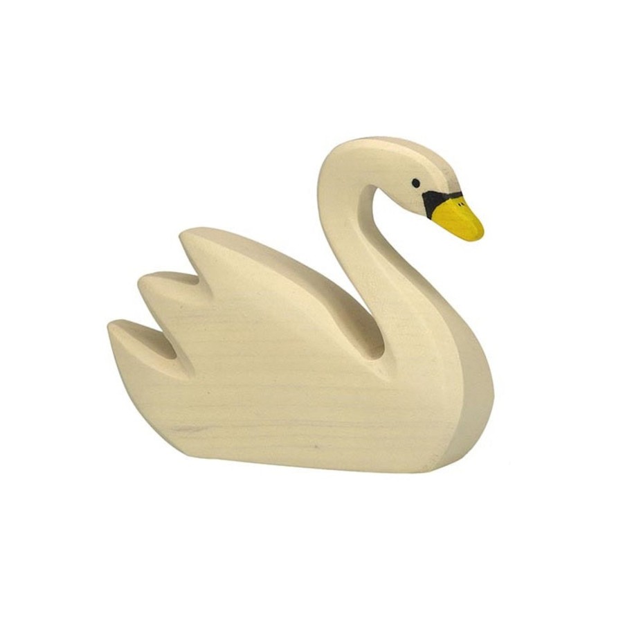 Play & Learn Holztiger Wooden Figures | Swimming Swan Wooden Figure