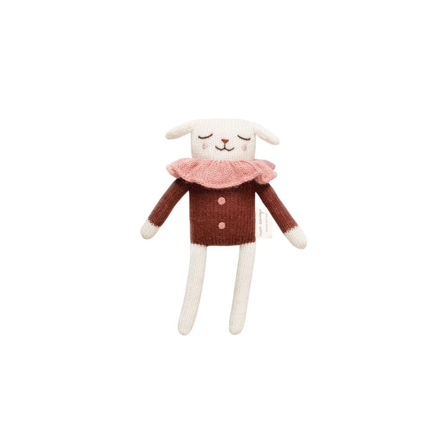 Baby Main Sauvage Soft Toys | Lamb Knitted Toy In Sienna Blouse