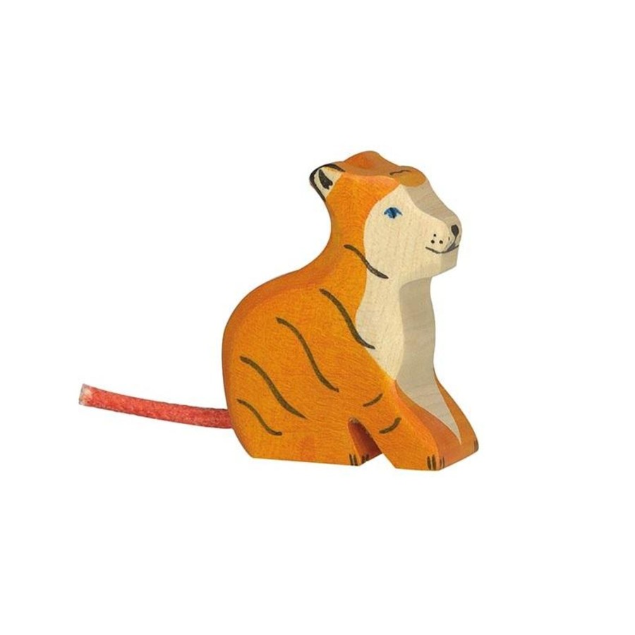 Gifts Holztiger Little Treats | Small Sitting Tiger Wooden Figure