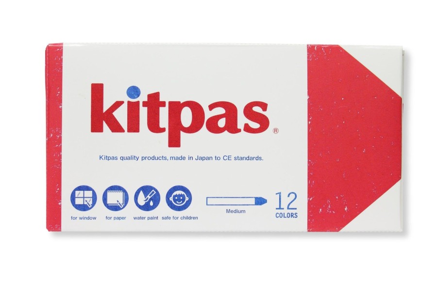 Play & Learn Kitpas Chalk & Crayons | Medium Crayons By Kitpas (12 Colours)