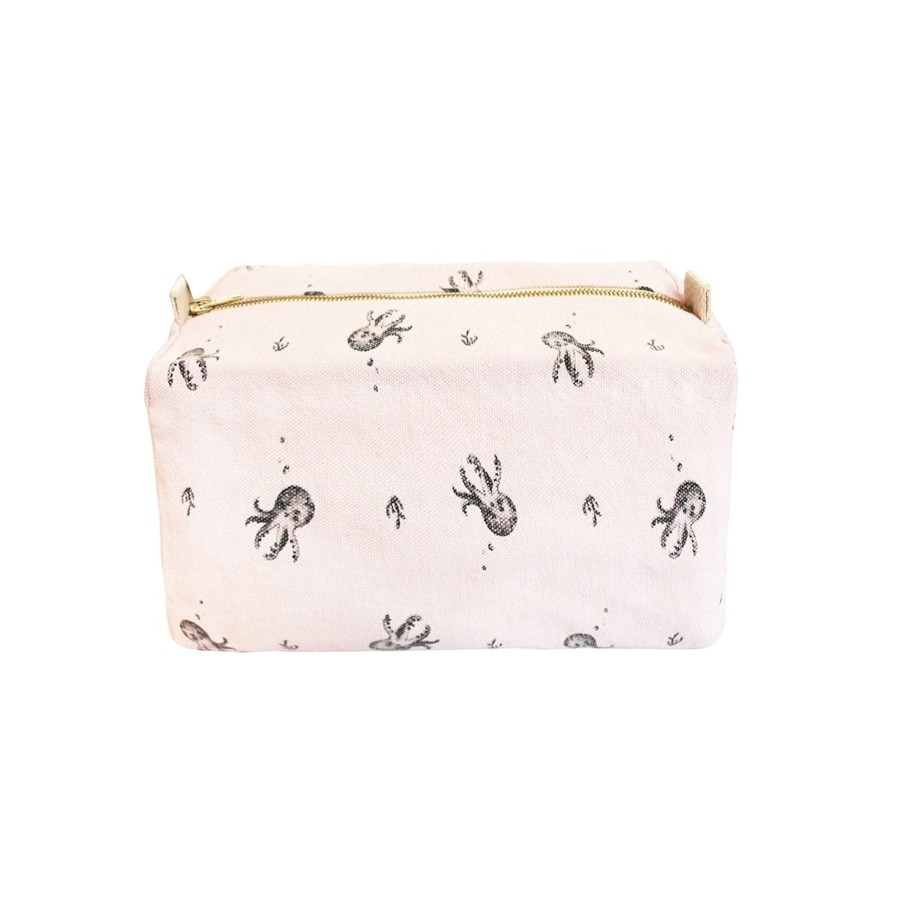 Gifts Rose in April Eid Gift Shop | Octopus Printed Wash Bag In Light Pink By Rose In April