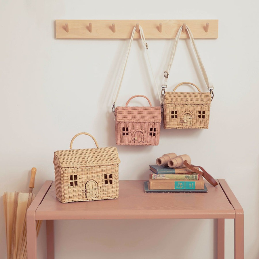 @Home Olli Ella Baskets & Suitcases | Olli Ella Rattan Casa Bag | Rose