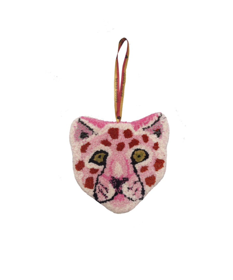 @Home Doing Goods Mobiles & Wall Hangings | Loony Pink Leopard Cub Wool Hanger