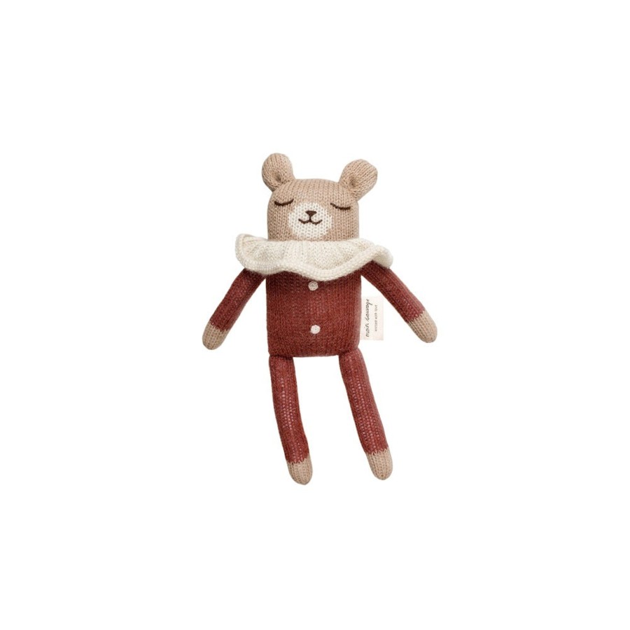 Baby Main Sauvage Soft Toys | Teddy Knitted Toy In Sienna Pyjamas