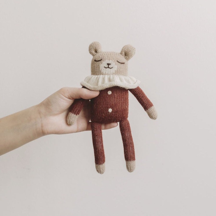 Baby Main Sauvage Soft Toys | Teddy Knitted Toy In Sienna Pyjamas