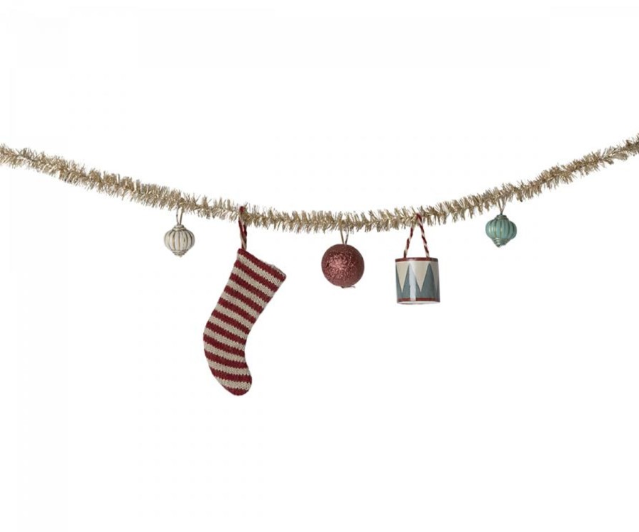 Play & Learn Maileg Pretend Play | Christmas Garland, Small | Gold