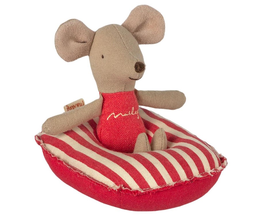 Gifts Maileg Little Treats | Rubber Boat For Small Mouse | Red Stripe