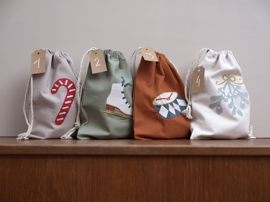 @Home Fabelab Storage Bags | Candycane Embroidery Gift Bag