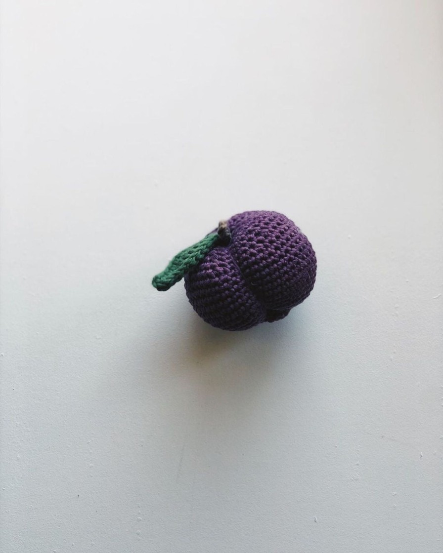 Baby TadaaamBrand Rattles & Pram Toys | Crochet Fruit Rattle | Plum