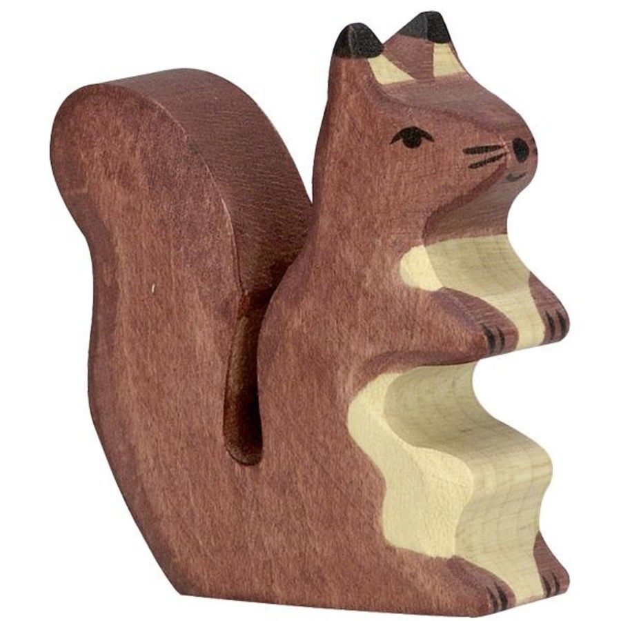 Play & Learn Holztiger Wooden Figures | Brown Squirrel Wooden Figure