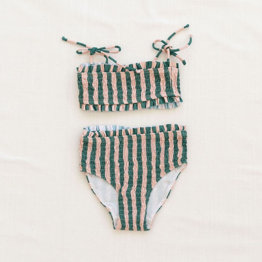 Clothing & Accessories Fin & Vince Swimwear | Smocked Bikini | Watermelon Stripe