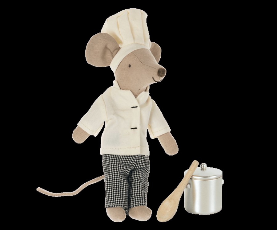 Play & Learn Maileg Pretend Play | Maileg Chef Mouse W. Soup Pot & Spoon