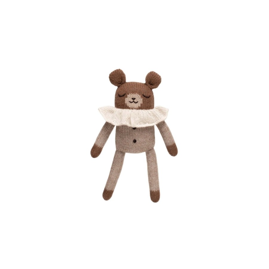 Gifts Main Sauvage Gifts For Newborns | Teddy Knitted Toy In Oat Pyjamas