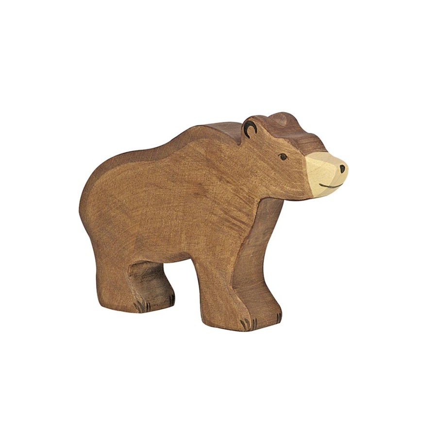 Play & Learn Holztiger Wooden Toys | Brown Bear Wooden Figure