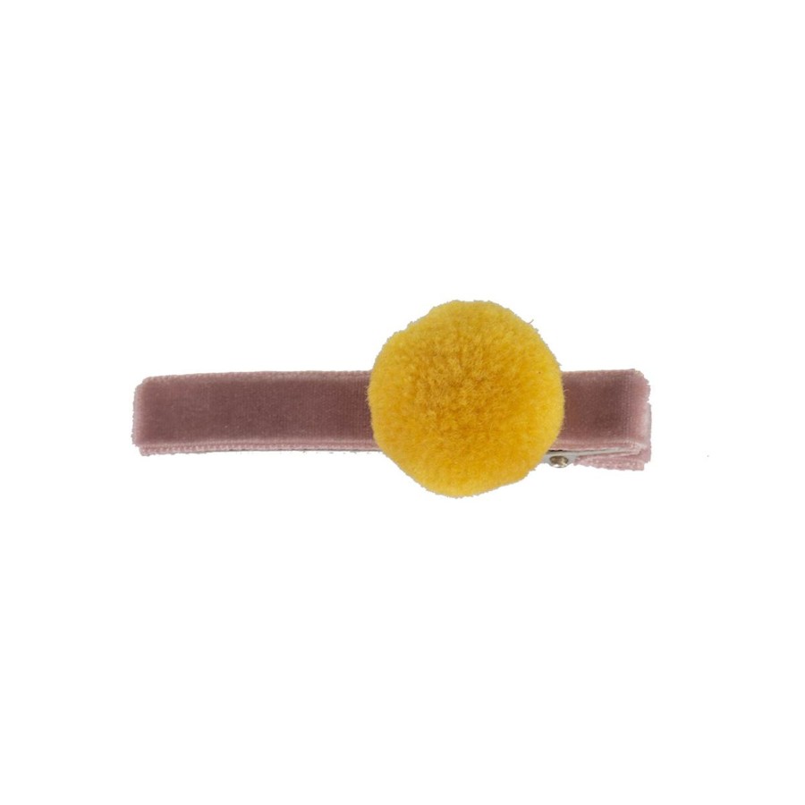 Gifts Bon Dep Eid Gift Shop | Alligator Hair Clip In Dusty Pink With Yellow Pom Pom By Bon Dep