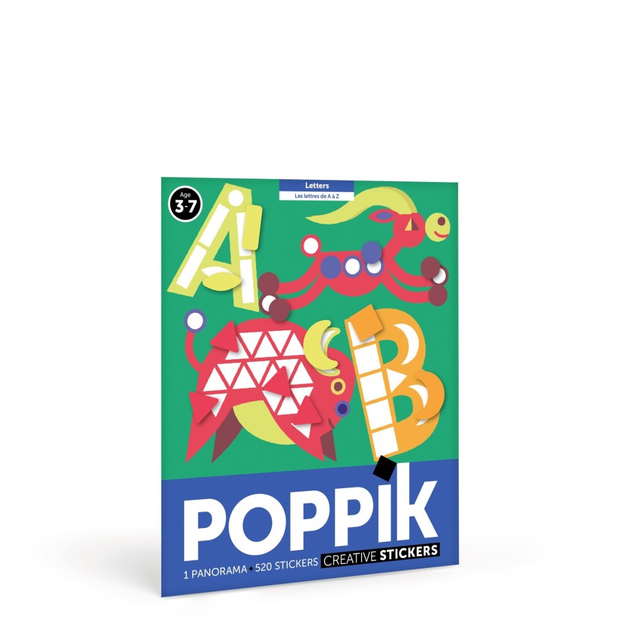 Play & Learn Poppik Activity, Colouring & Sticker Books | Creative Activity Sticker Set - Abc Letters With 520 Repositionable Stickers By Poppik