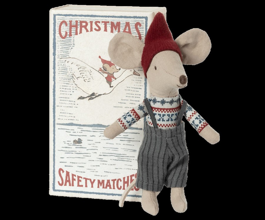 Play & Learn Maileg Pretend Play | Christmas Mouse In Matchbox - Big Brother