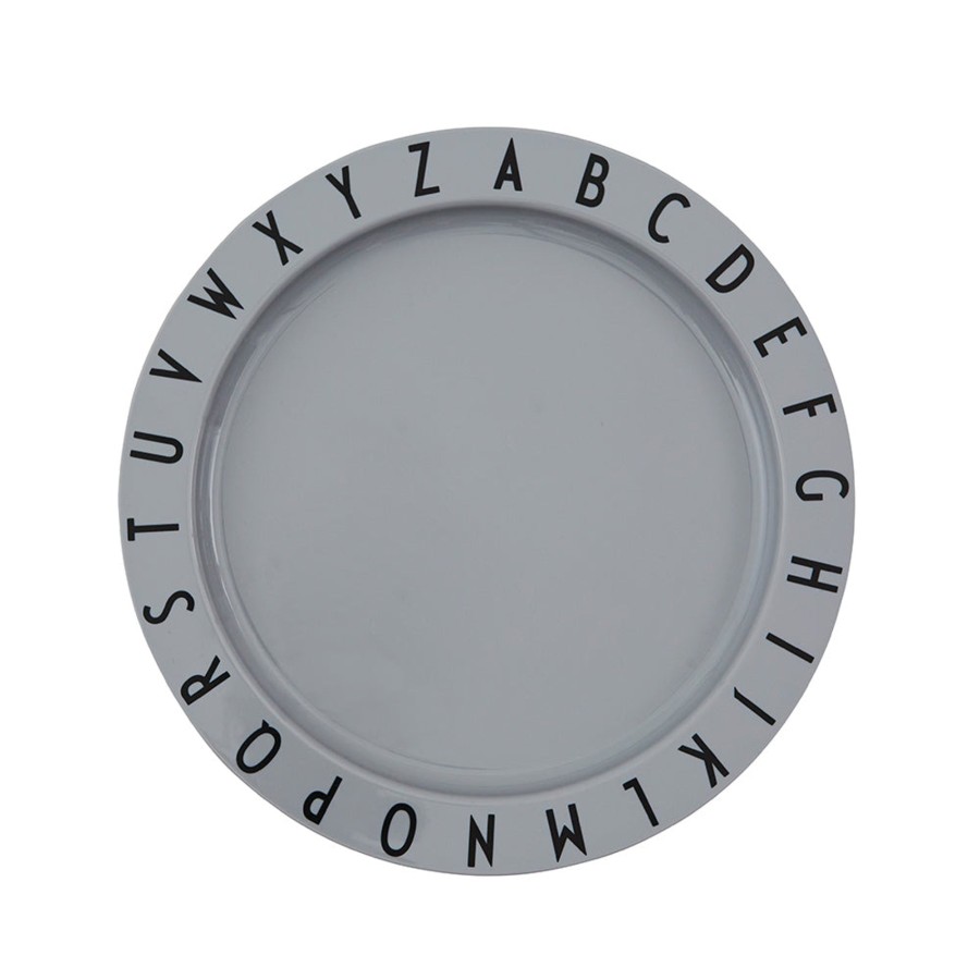 @Home Design Letters Plates, Bowls & Cups | Eat & Learn Tritan Flat Plate | Grey