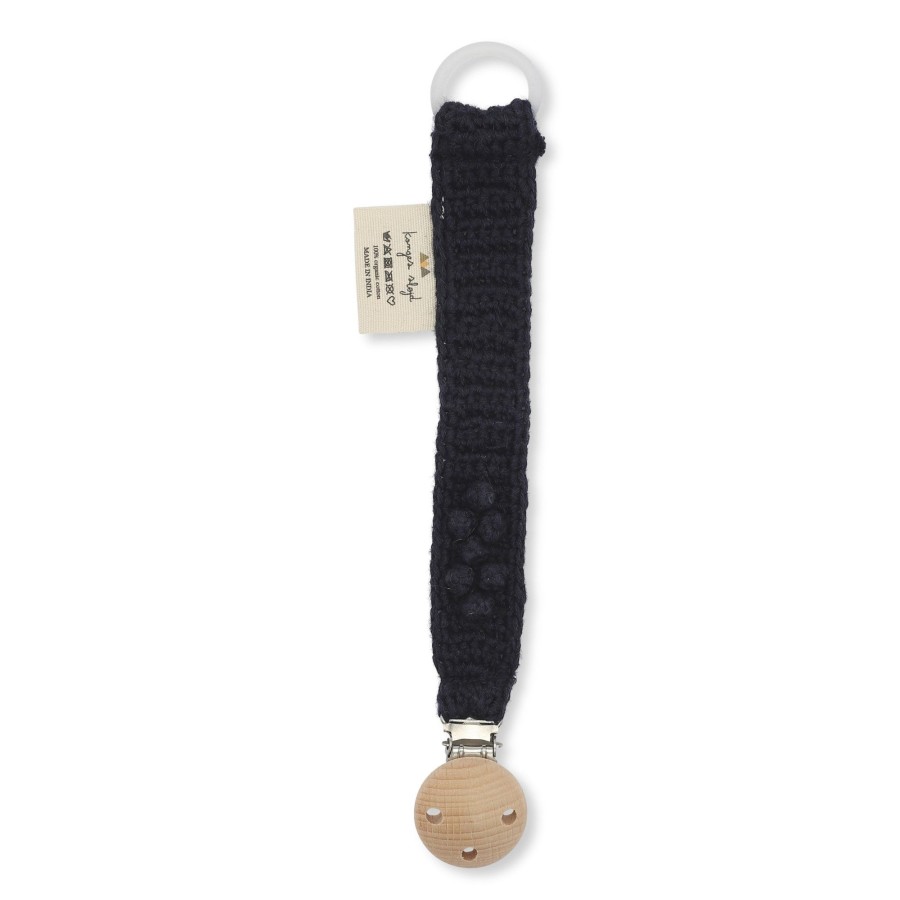 Gifts Konges Slojd Gifts For Newborns | Knitted Organic Cotton Pacifier Clip | Navy