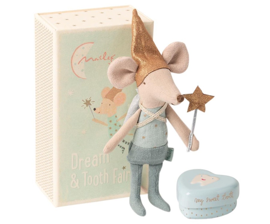 @Home Maileg Tooth Boxes | Maileg Big Brother Tooth Fairy Mouse In Matchbox