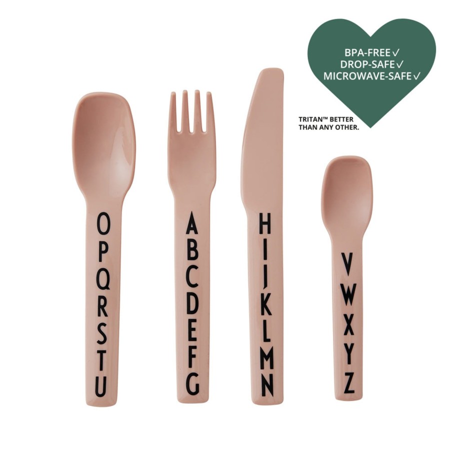 @Home Design Letters Cutlery & Straws | Kids Cutlery In Nude By Design Letters