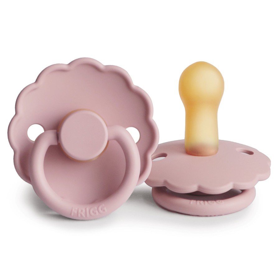 @Home FRIGG Valentines | Frigg Daisy Natural Rubber Pacifier Size 1 | 0-6 Months | 1Pc - Baby Pink