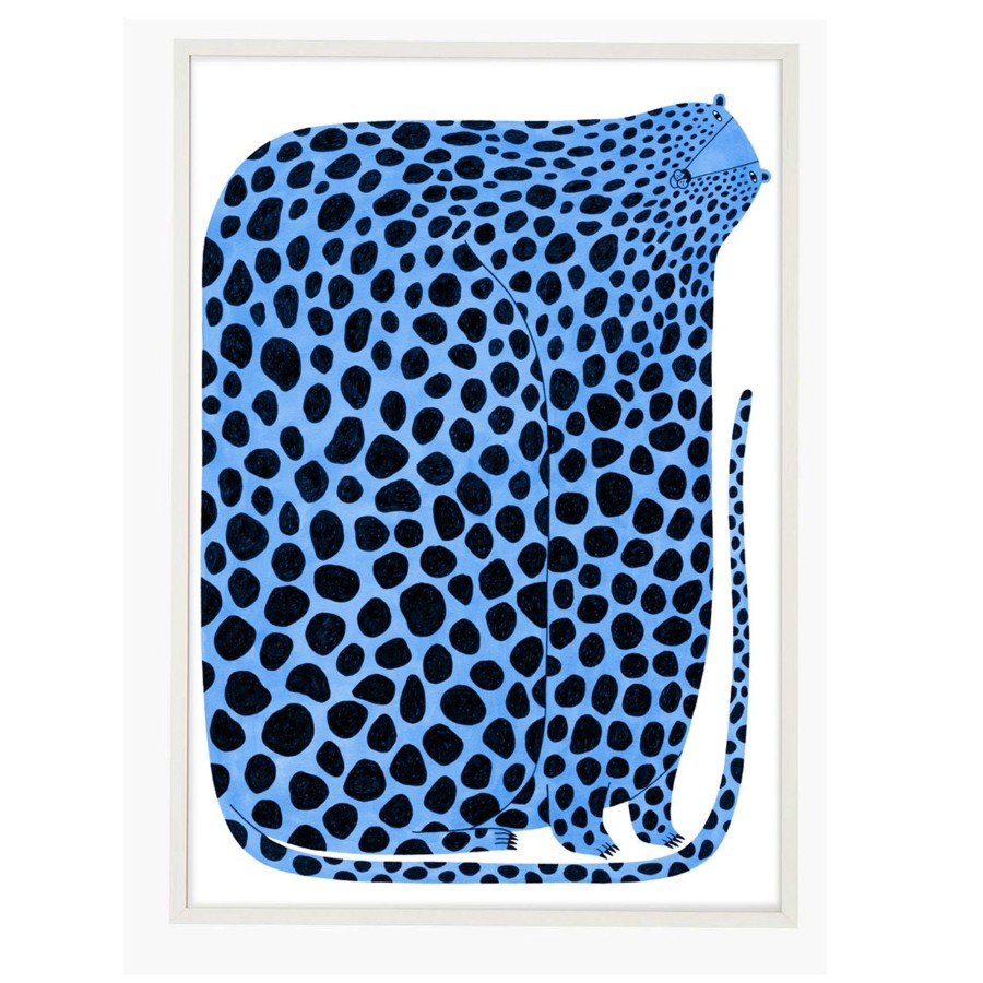 @Home Mia Nilsson Posters | Blue Leopard Poster By Mia Nilsson