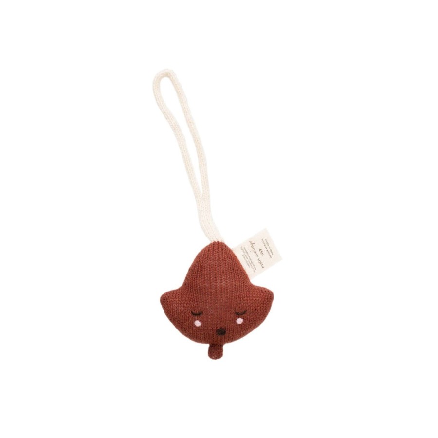 Baby Main Sauvage Rattles & Pram Toys | Leaf Sienna Hanging Rattle