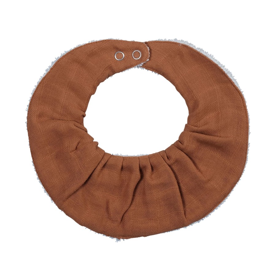 Baby Fabelab Bibs | Organic Cotton Ruffle Bib | Cinnamon