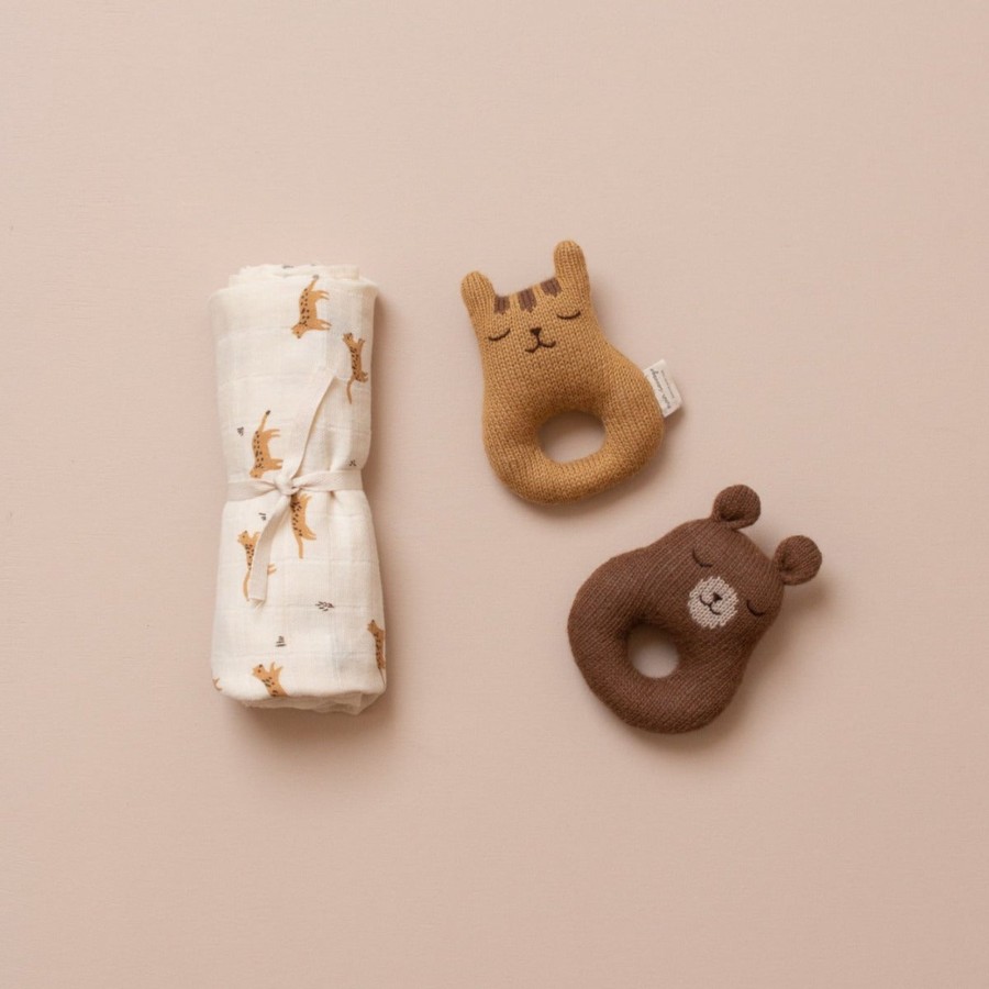 Baby Main Sauvage Rattles & Pram Toys | Teddy Rattle By Main Sauvage