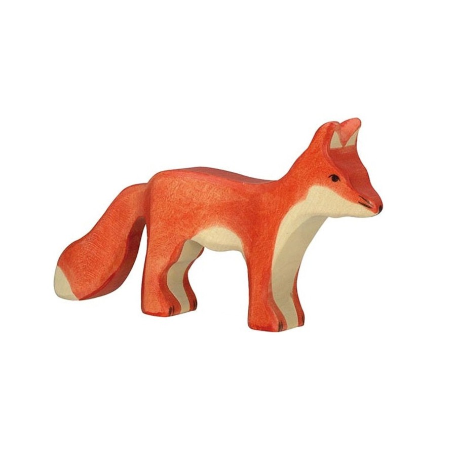 Play & Learn Holztiger Wooden Toys | Standing Fox Wooden Figure