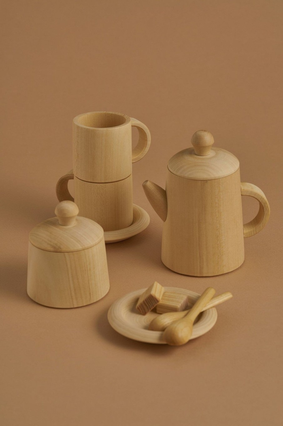 Play & Learn Raduga Grez Pretend Play | Wooden Tea Set - Natural