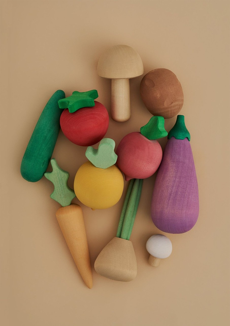 Play & Learn Raduga Grez Pretend Play | Wooden Vegetables Set Vol. 1