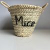 @Home edit58 Baskets & Suitcases | Embroidered 'Mice' Mini Basket | Grey