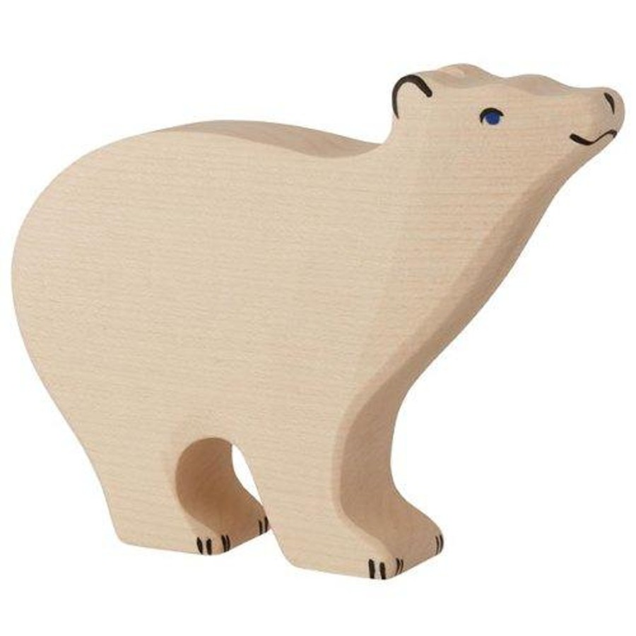 Play & Learn Holztiger Wooden Figures | Polar Bear Wooden Figure