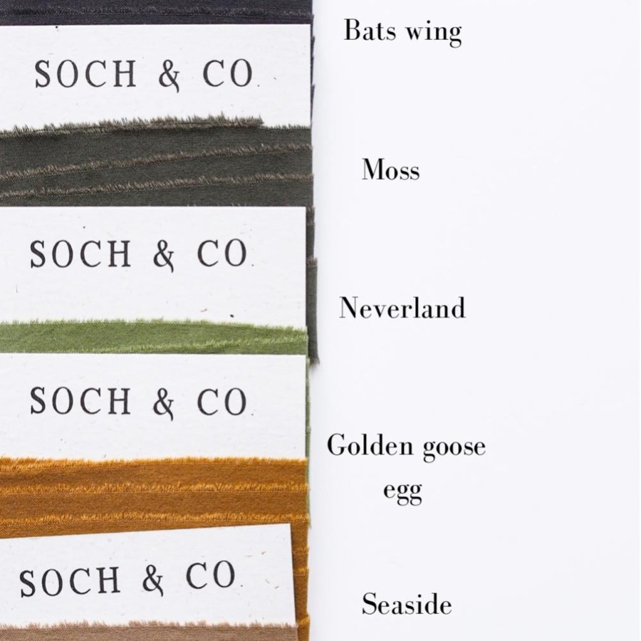 Gifts Soch & Co Little Treats | Hand Frayed Ribbon | Moss