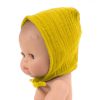 Play & Learn Minikane Dolls & Accessories | Round Bonnet Double Gauze Cotton In Mustard For Gordis Dolls By Minikane