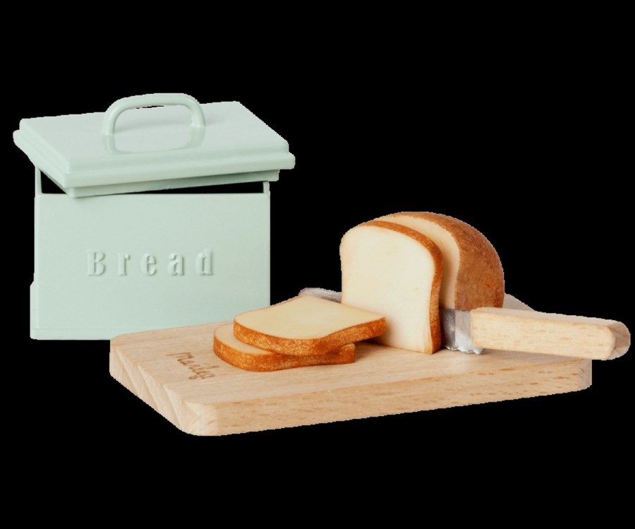 Gifts Maileg Little Treats | Miniature Bread Box W. Cutting Board & Knife