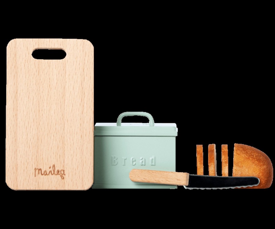 Gifts Maileg Little Treats | Miniature Bread Box W. Cutting Board & Knife