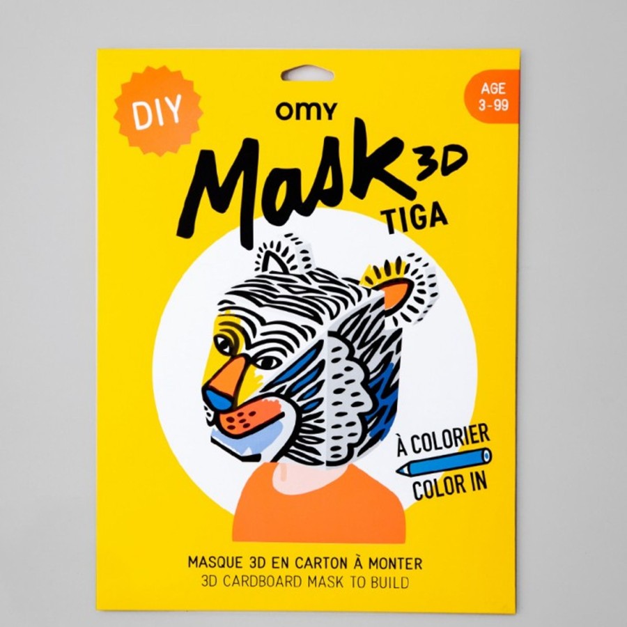 Play & Learn OMY Colouring | Omy Tiga 3D Cardboard Colouring Mask