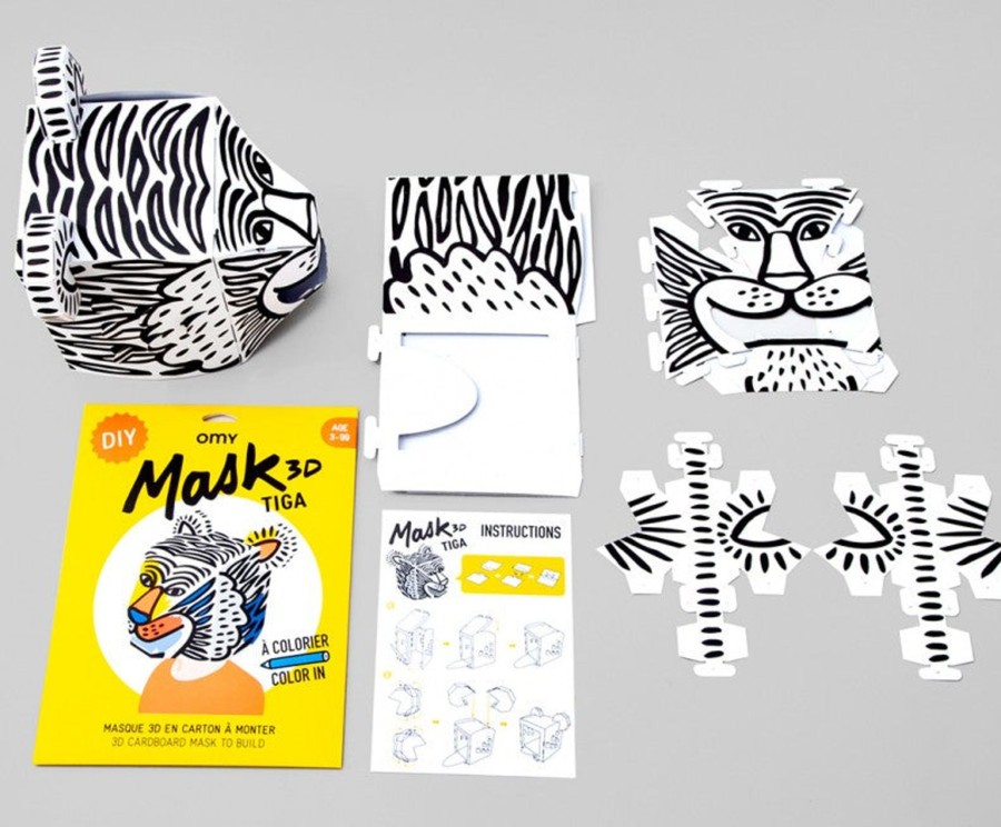 Play & Learn OMY Colouring | Omy Tiga 3D Cardboard Colouring Mask