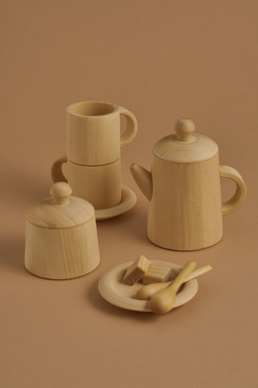 Play & Learn Raduga Grez Wooden Toys | Wooden Tea Set - Natural