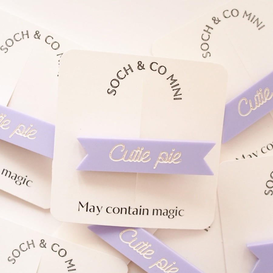 Clothing & Accessories Soch & Co Hair Accessories | Cutie Pie Acrylic Hair Clip | Parma Violet