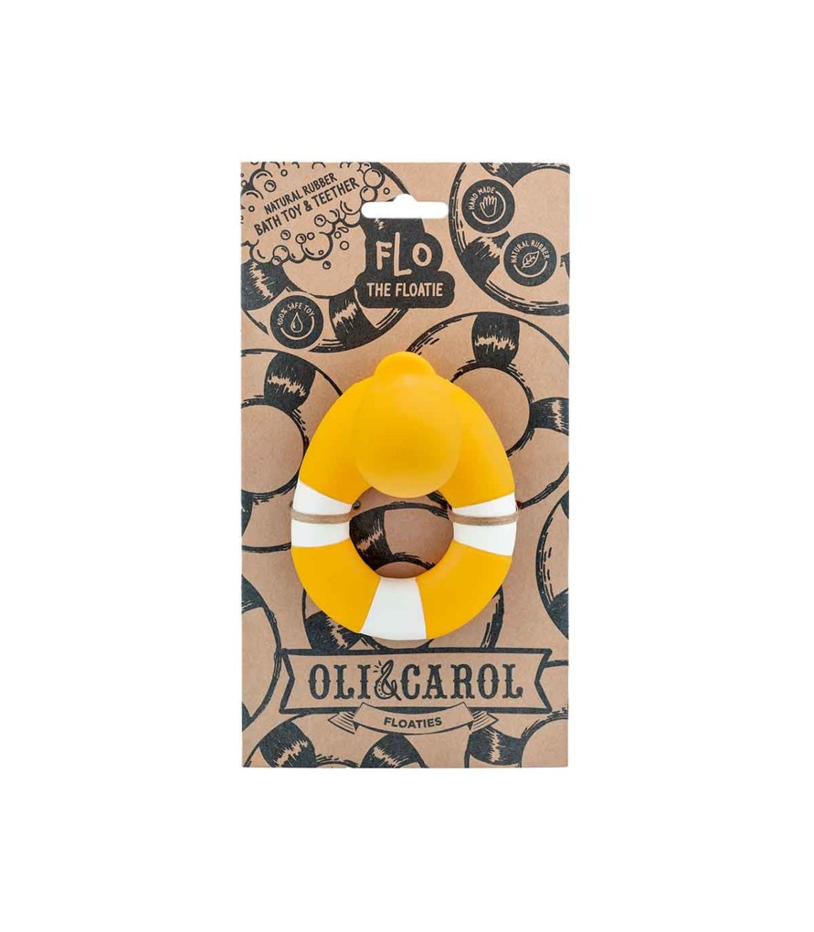 Gifts Oli & Carol Gifts For Newborns | Flo The Floatie Yellow 100% Natural Rubber Teether