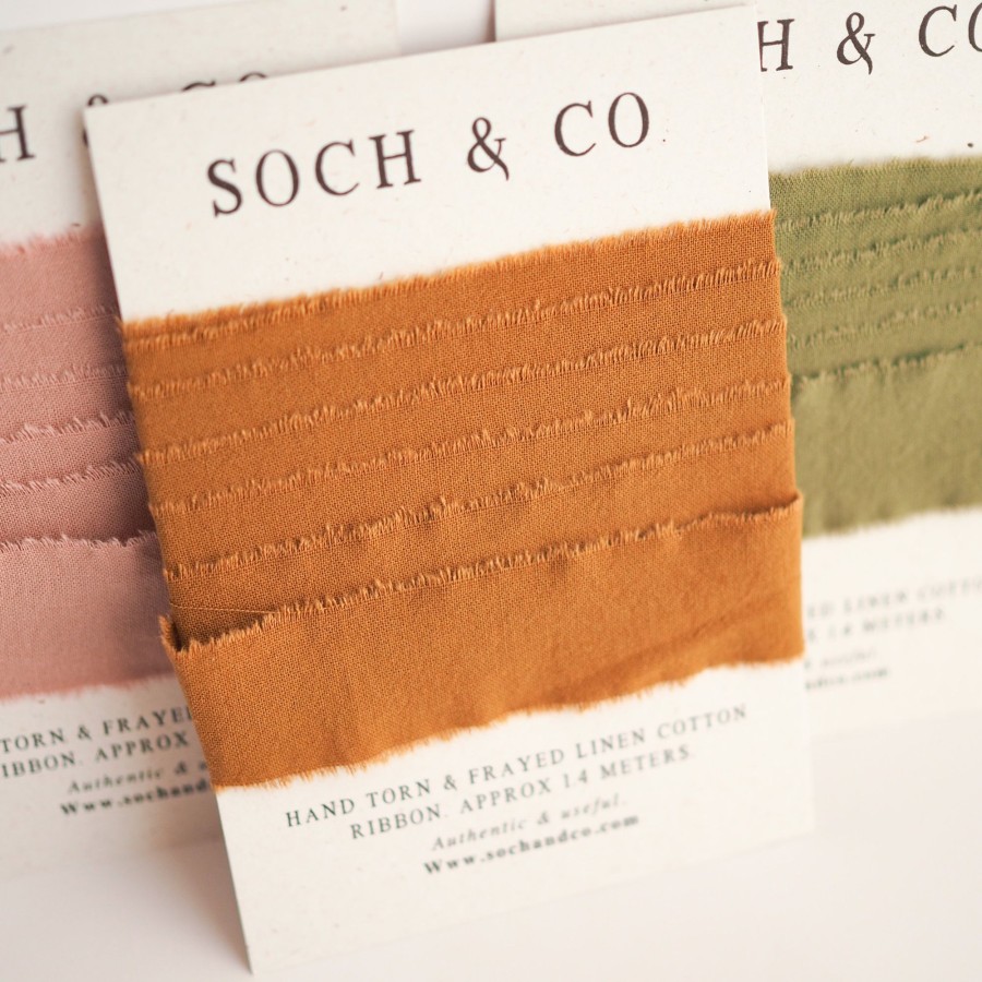 Gifts Soch & Co Gift Wrapping & Accessories | Hand Frayed Ribbon | Goose Egg