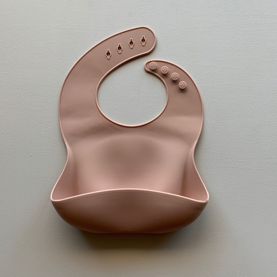 @Home Rommer Valentines | Solid Silicone Bib In Nude By Rommer