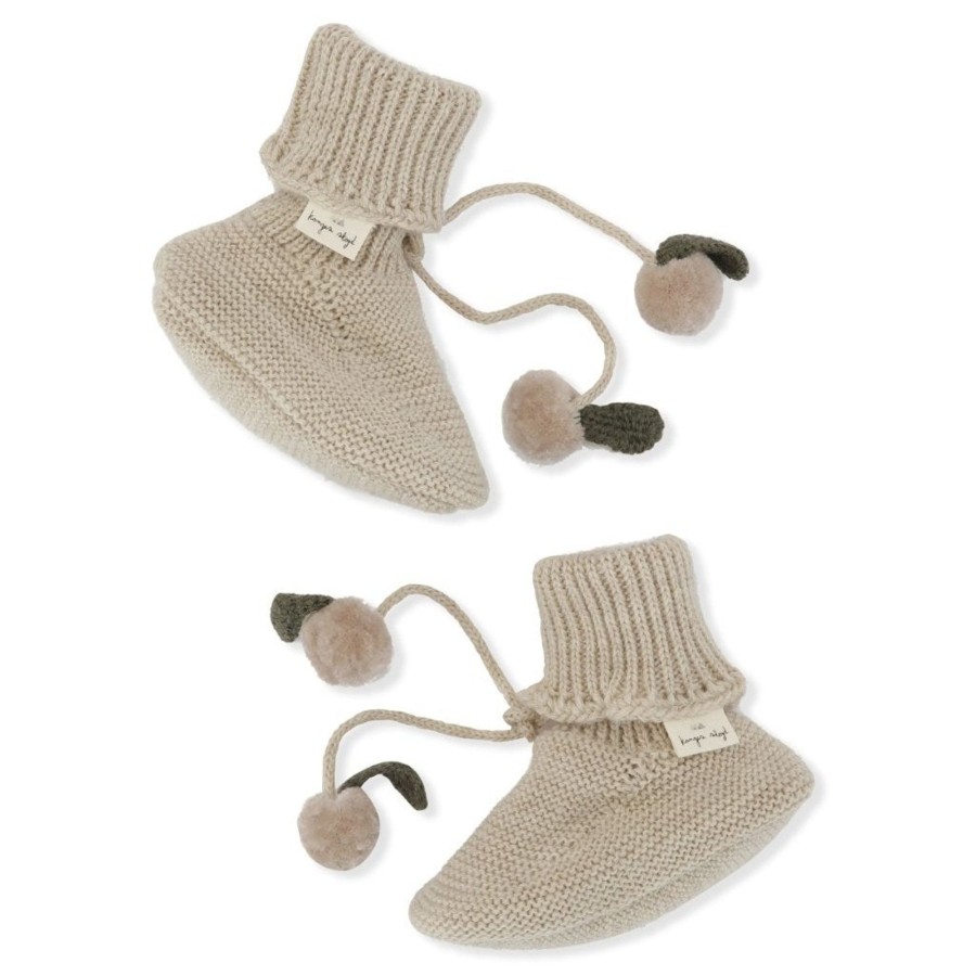 Clothing & Accessories Konges Slojd Socks, Booties & Tights | Miro Knit Booties With Pompoms Tie String