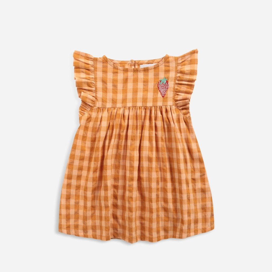 Clothing & Accessories BOBO CHOSES Tops & Bottoms | Vichy Woven Organic Cotton Baby Dress